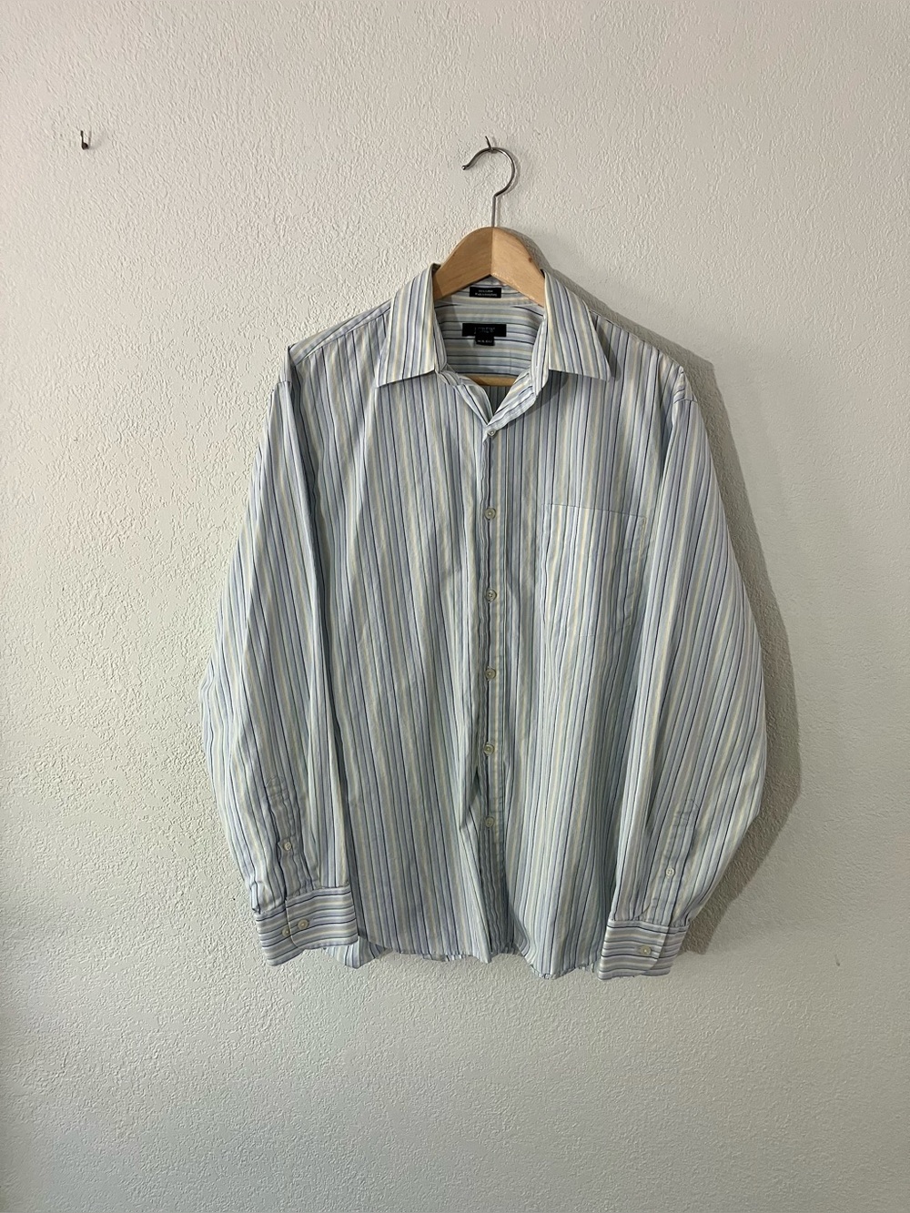 vintage j.crew multi color striped button down shirt - medium